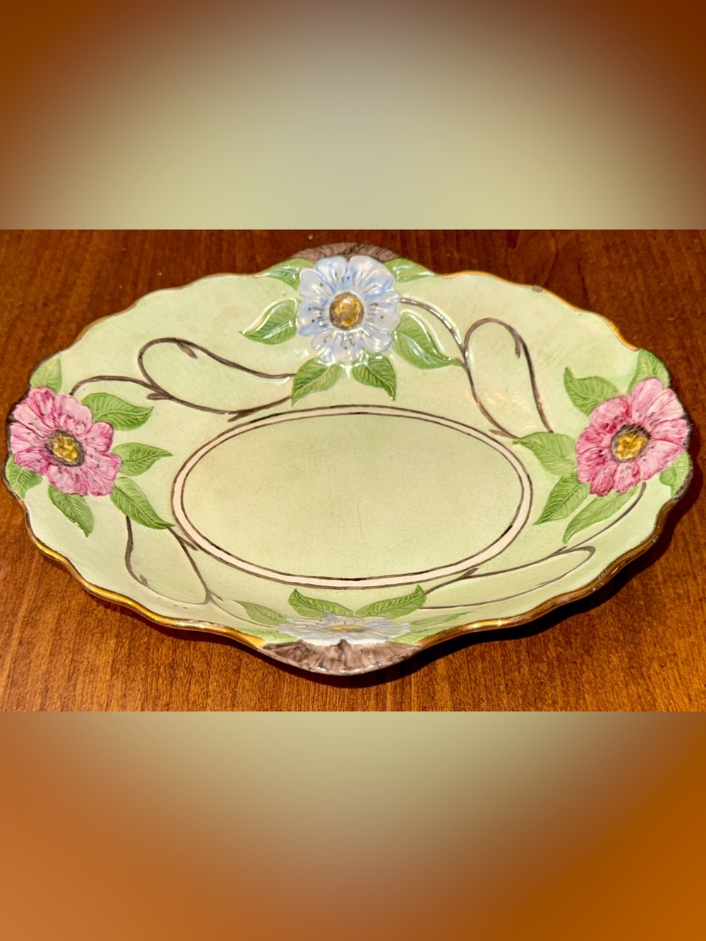 Hand painted & Signed Decorative Serving Bowl from the 1940s